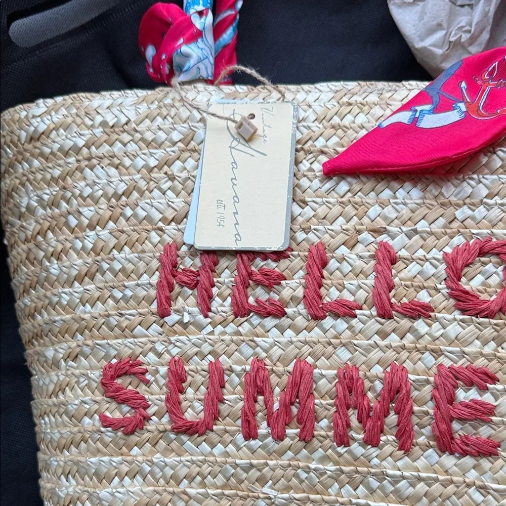 Twilly Zip Top Tote Bag w Scarves NWT  Vintage Havana HELLO SUMMER 🌞